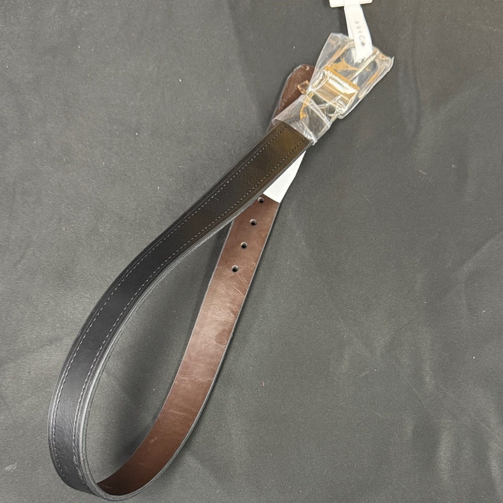 Crown & Ivy Kids medium size 7-10 Black and Brown Leather Belt reversible new